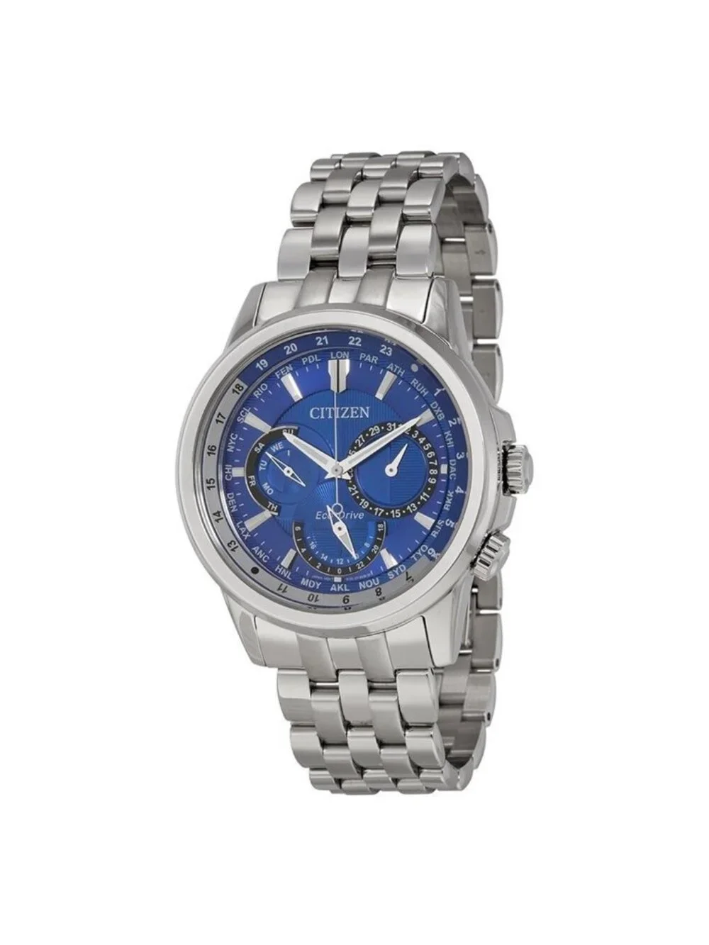 NWT Citizen Calendrier Eco-Drive World Time Dark Blue Dial Men's Watch